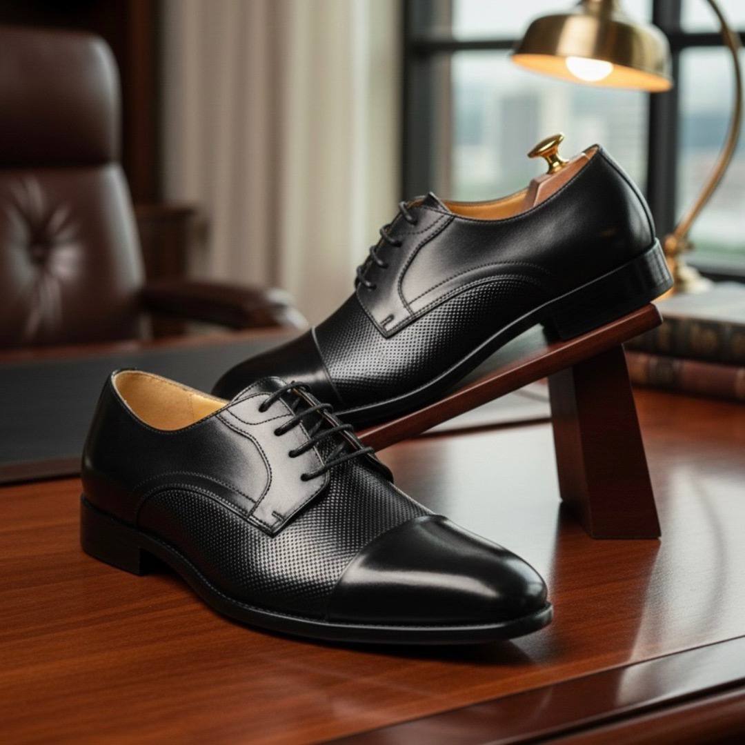 Men Executive Italian Leather Captoe Oxford Shoes (E-V1)