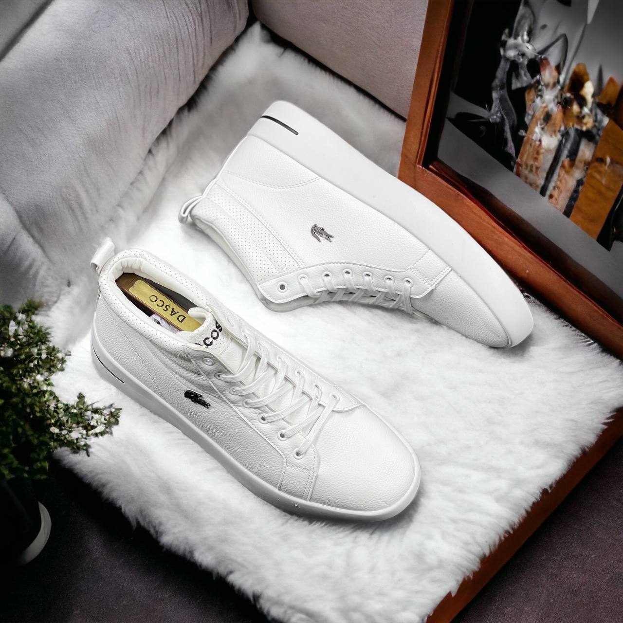 Lacoste Lace-Up Boots (All White)