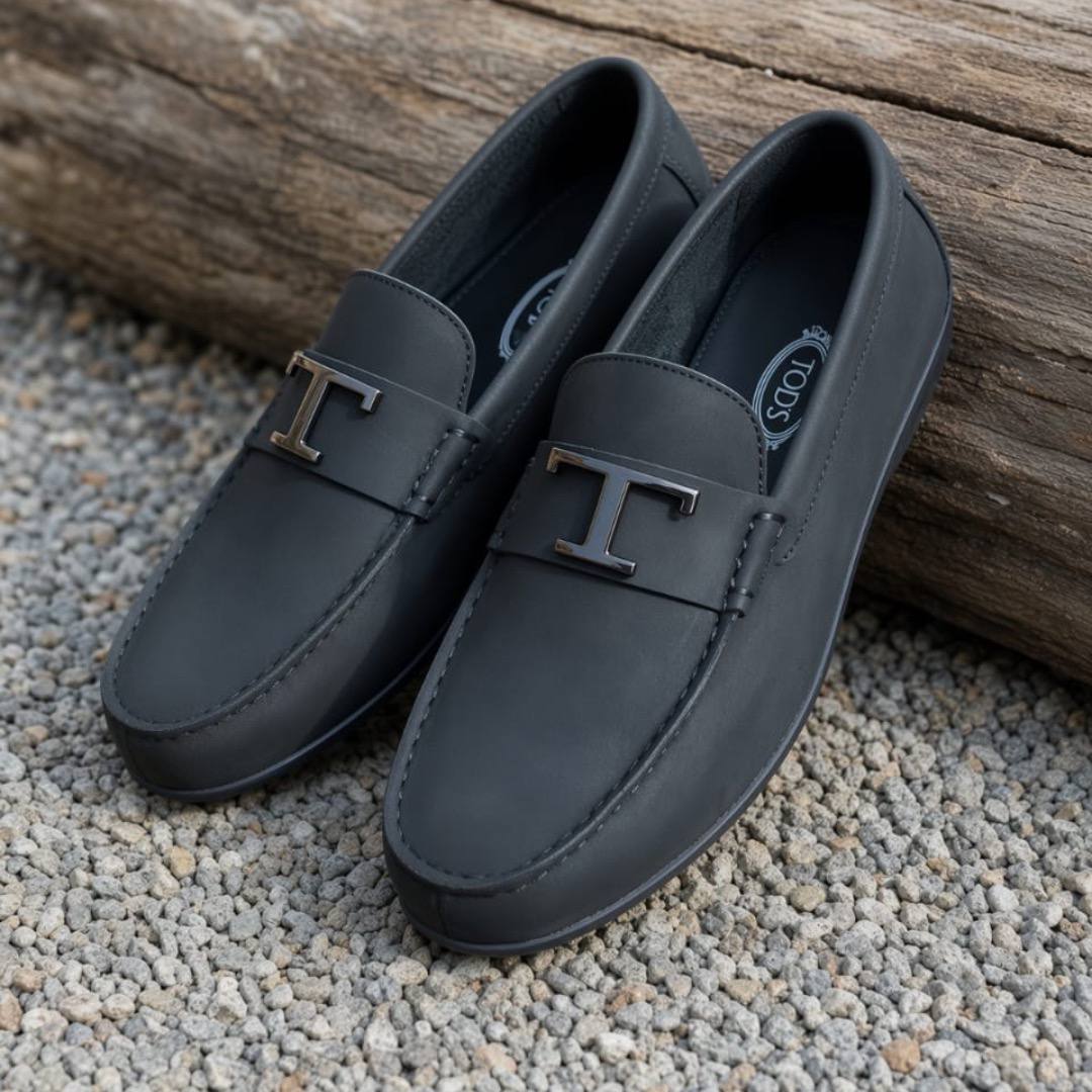 TODs Black Suede Loafers