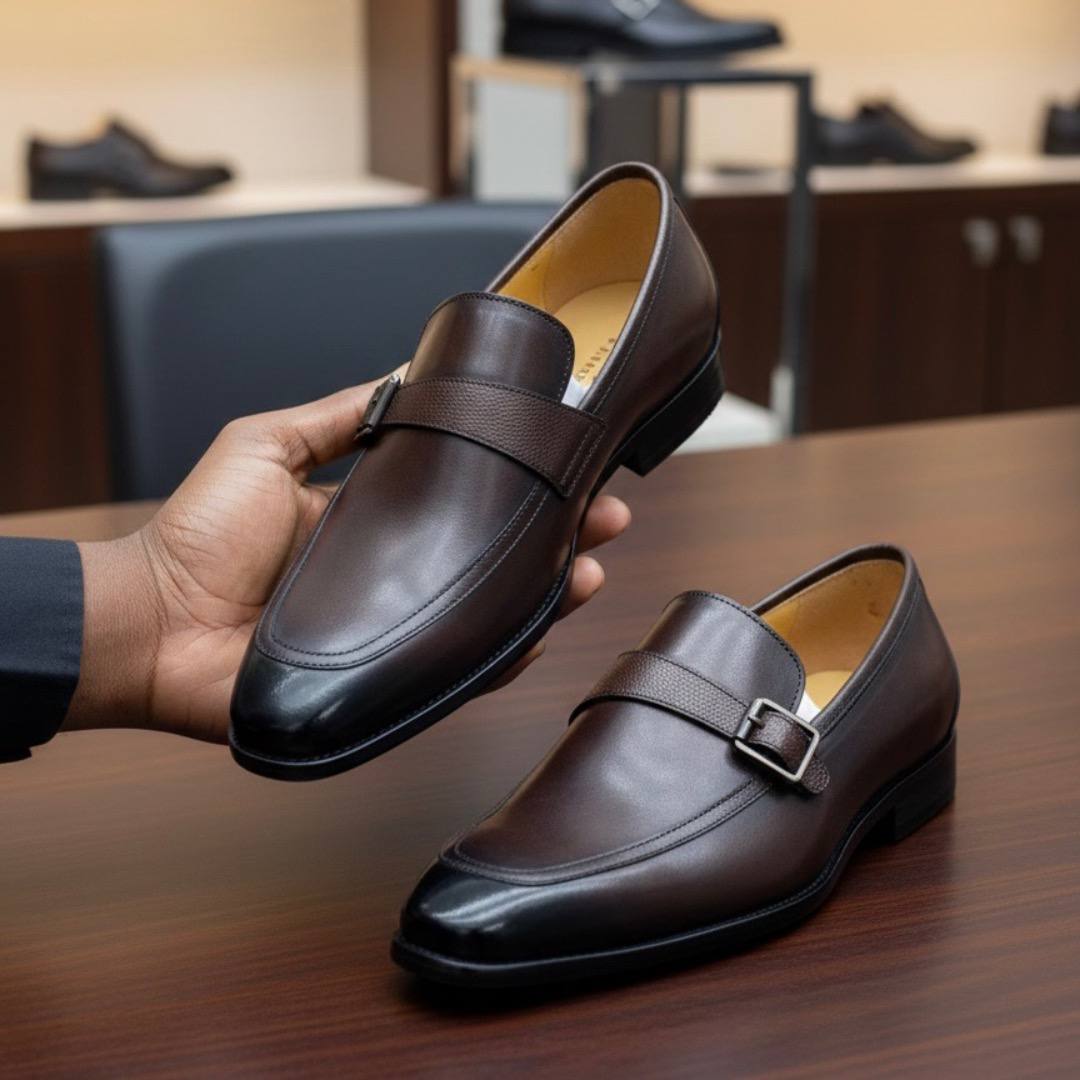 The Midnight Single Monk Strap Shoes (Classic Italian Style DS-1)