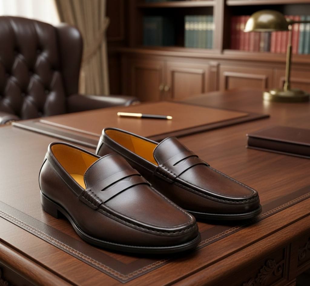 Luxe Penny Loafers (Pure Leather Coffee E-V2)