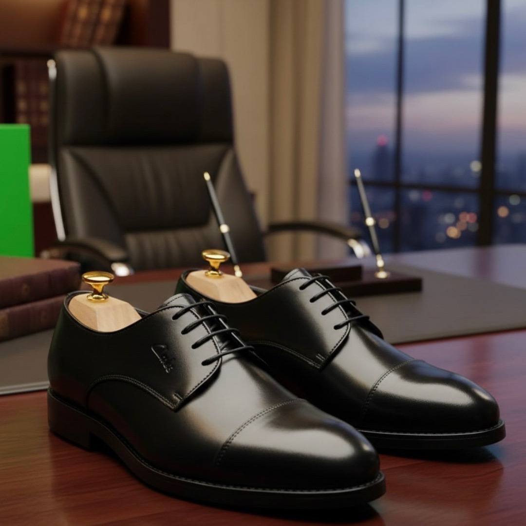 Classic Black Leather Oxford Shoes – Men Formal Dress Shoes (E-V5)