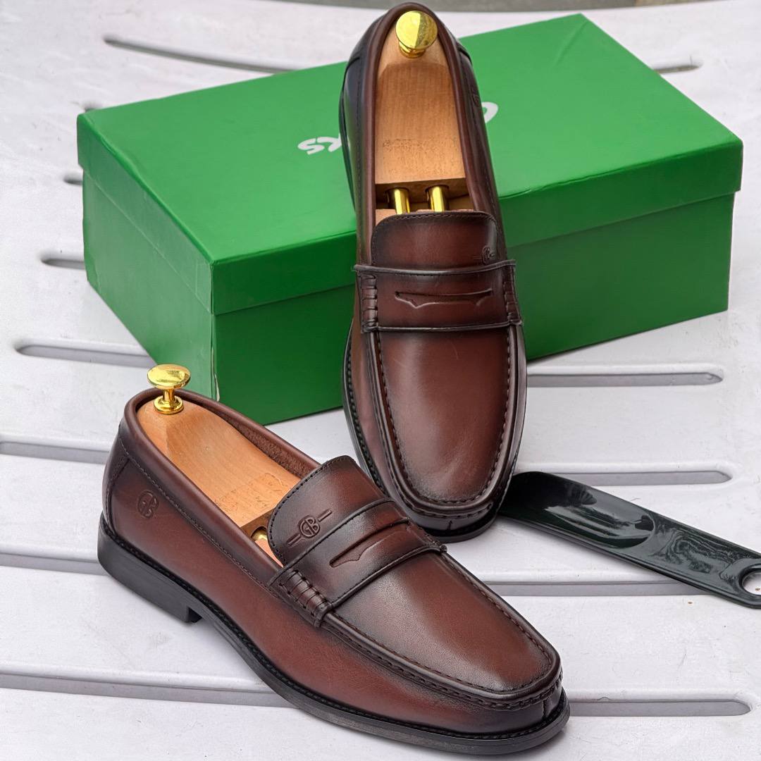 Premium Men's Dark Brown Leather Penny Loafer