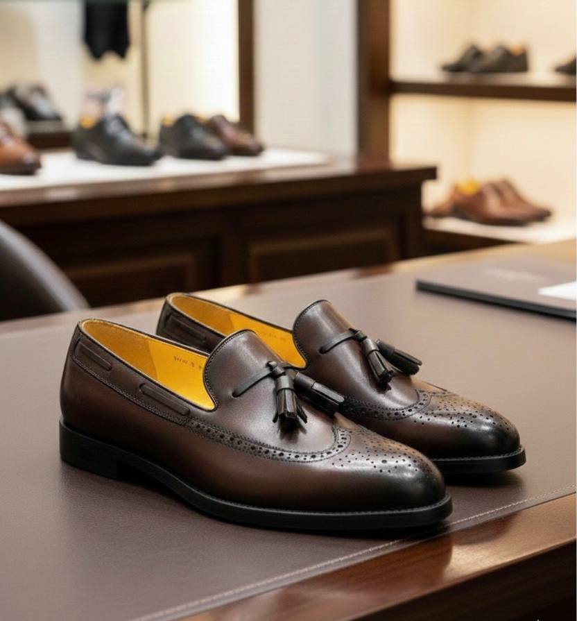 Men Leather Tassel Shoes