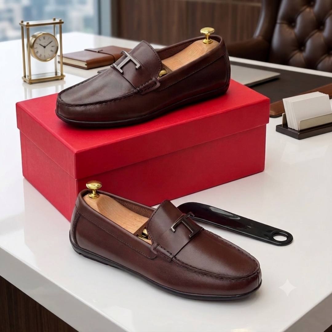 Luxe Coffee Leather Loafers
