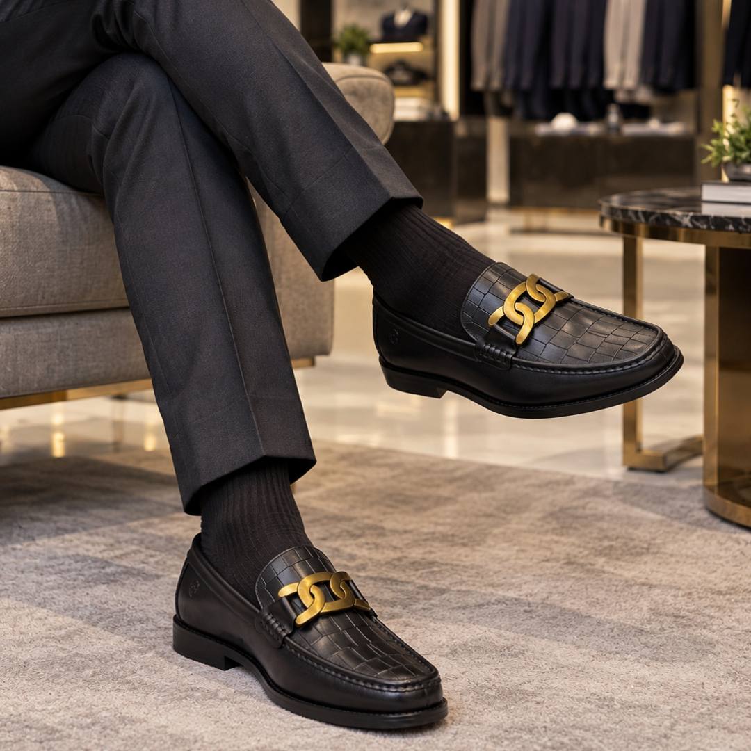 Luxe GB Italian Leather Shoes (Black)