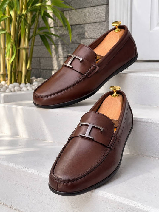 TODs Men's Dark Brown Leather Driving Loafer