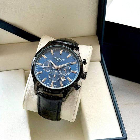 Men Leather Wrist Watch - Tissot Chrono XL