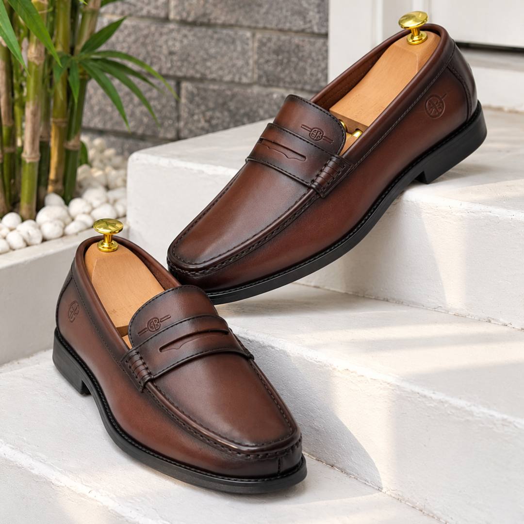 Premium Men's Dark Brown Leather Penny Loafer