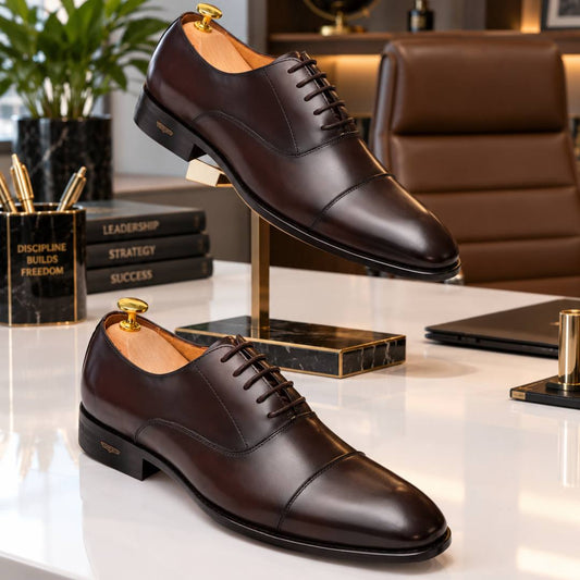 Executive Leather Cap-Toe Oxford