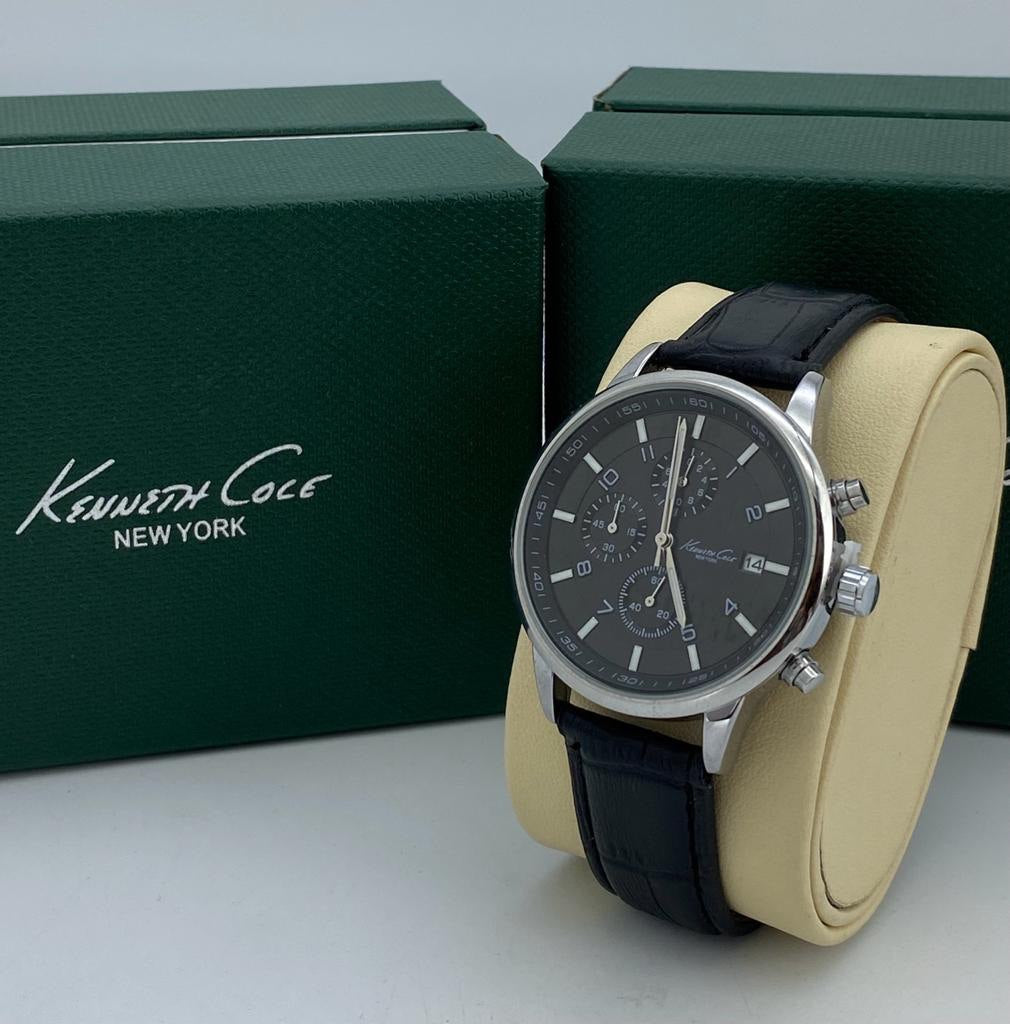 Kenneth Cole Watch (black leather strap with silver case)
