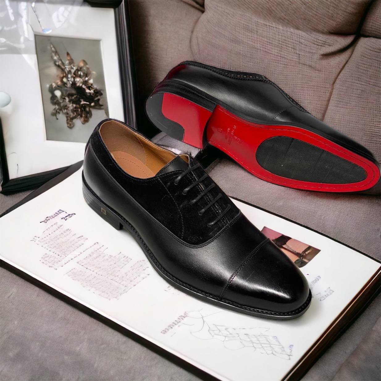 Classic Suede & Lace Captoe Oxfords