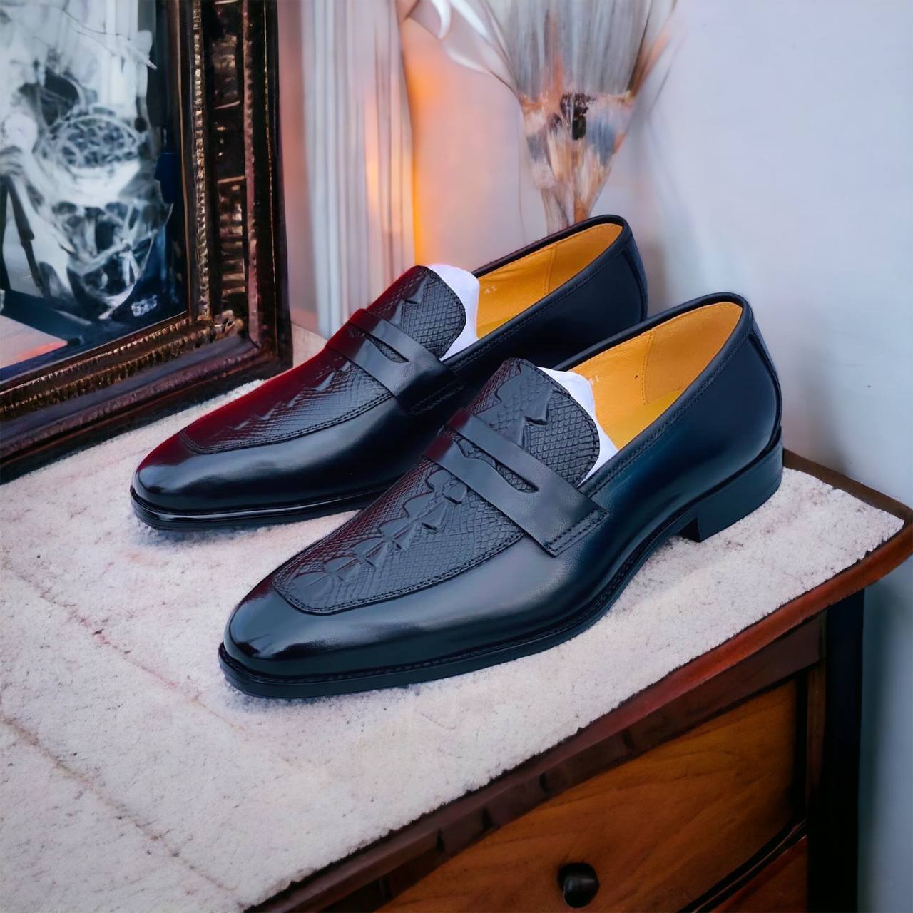 Stylish Pattern Executive Penny Loafers