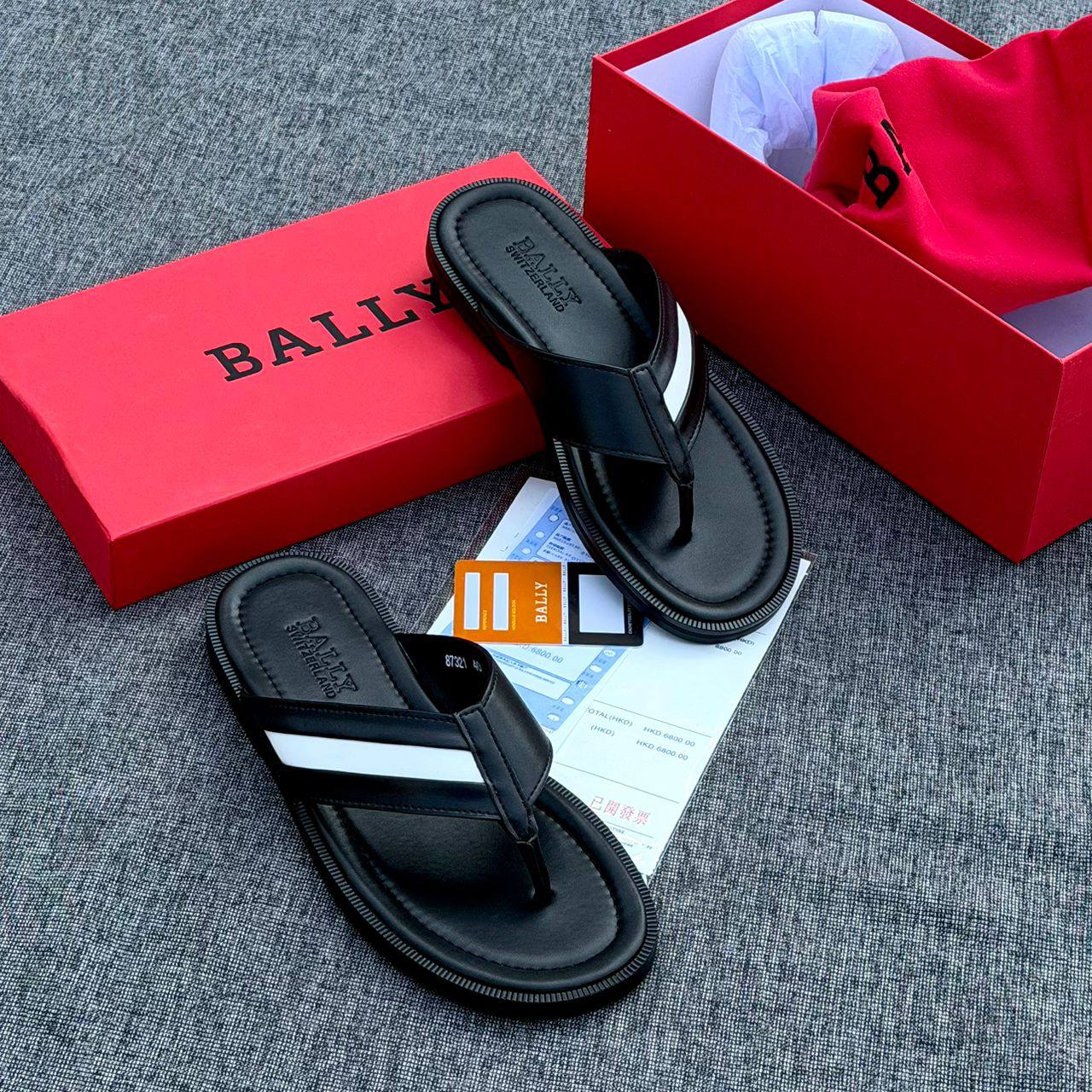 Bally Switzerland leather thong sandals