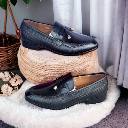 Black Olive Pattern Shoes (Gold Plated Bells)