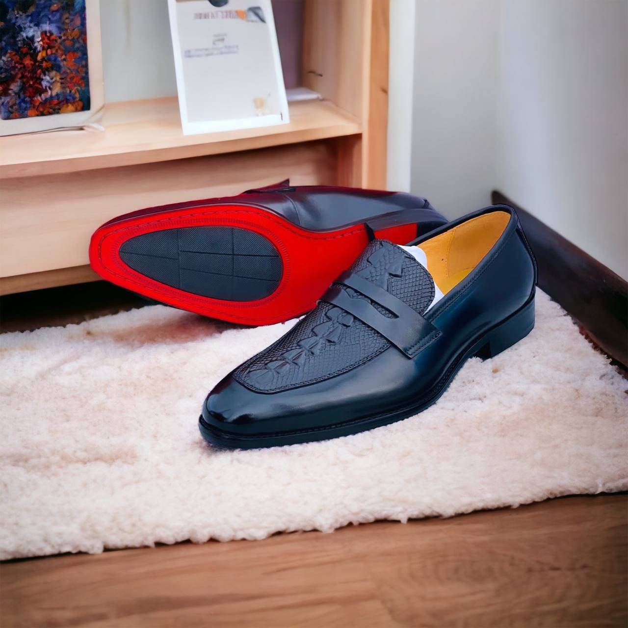 Stylish Pattern Executive Penny Loafers