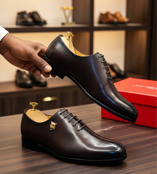 Imperial Panther Leather Shoes – Men's Luxury Statement (E-V7)