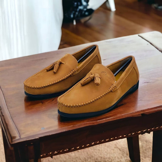 Suede Khaki Loafers Tassels (s3)