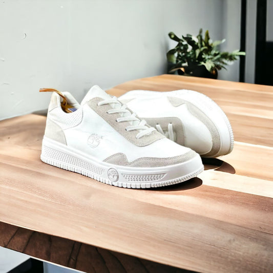 Timbs White x Grey Footwear with Gum-sole