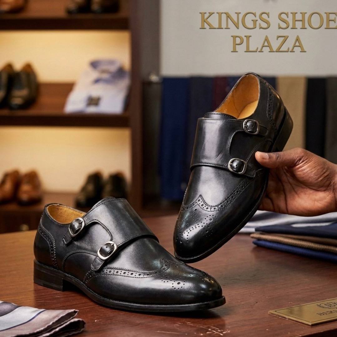 Men’s Black Double Monk Strap – Executive Signature ( AC X PG 001 )