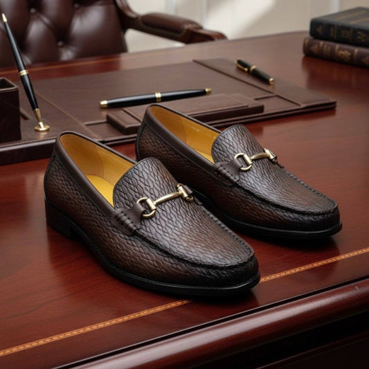The Sterling Bit Loafer: Modern Luxury in Polished Leather Shoes (ENGL-1)