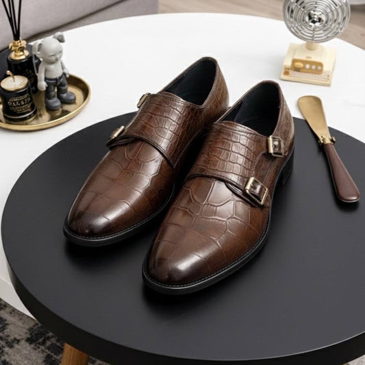 Men Brown Leather Monkstrap