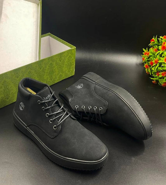 Timberland Cowhide Suede Desert Boots (Triple Black)