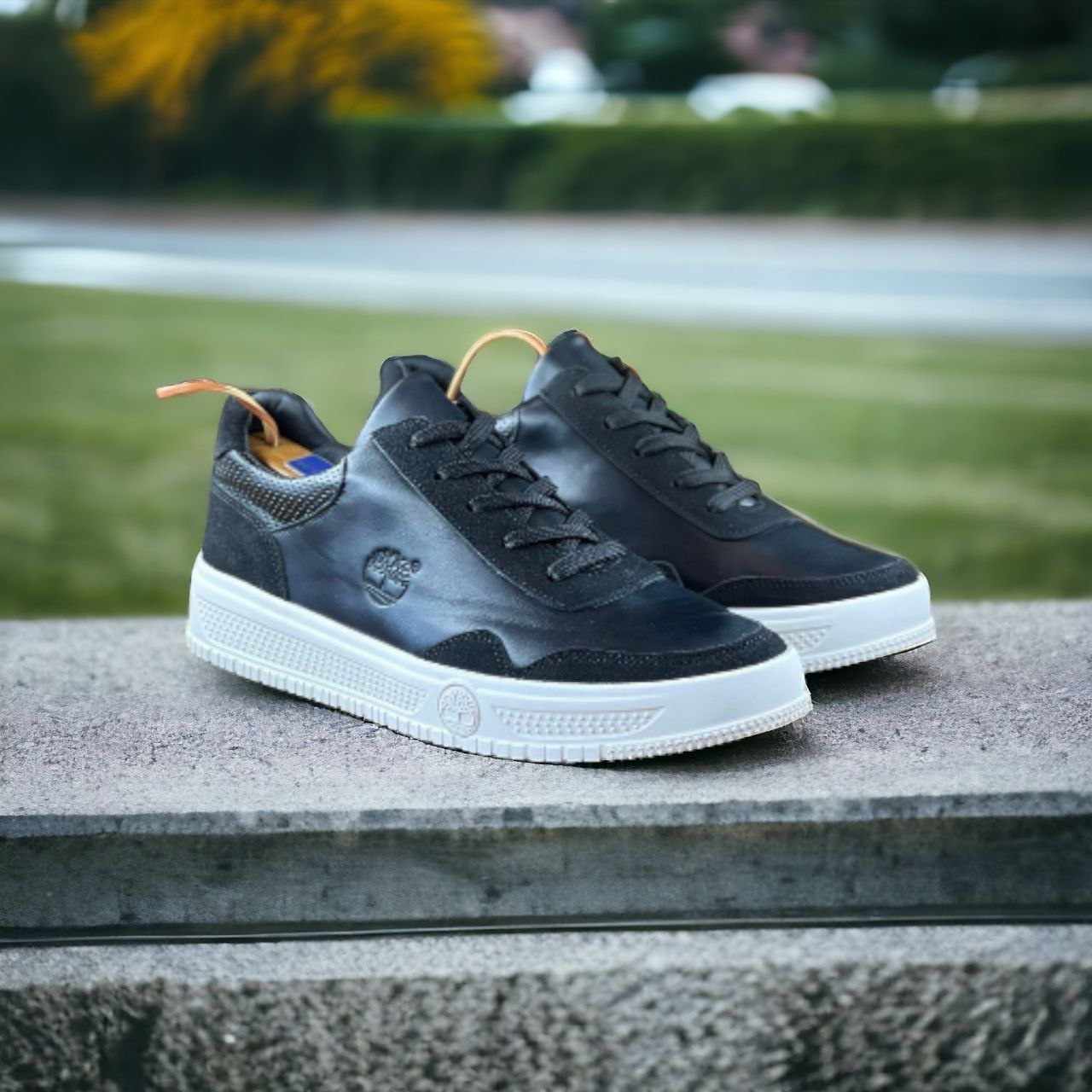 Timbs Black x White Gum-sole Footwear