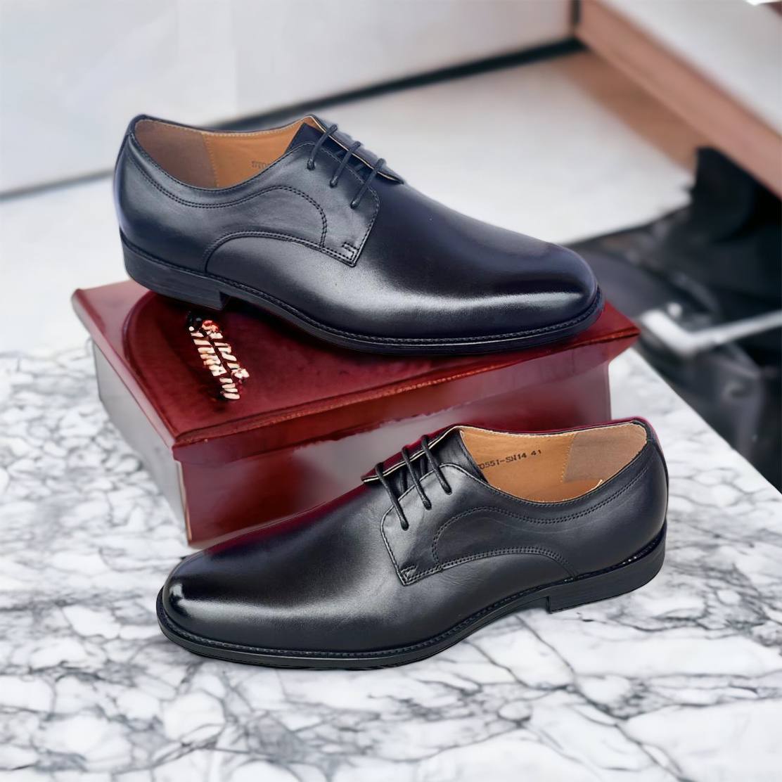 Top-Grain Leather Derby Shoes