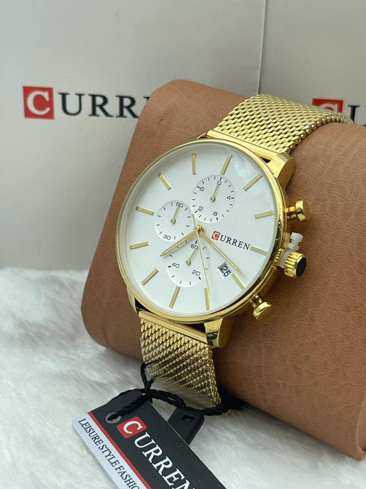 Authentic Curren Watch (Gold-plated Case)