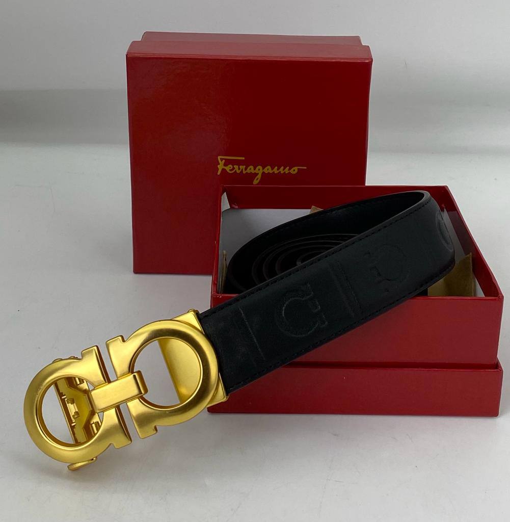 Feragamo Leather Belt (Black)