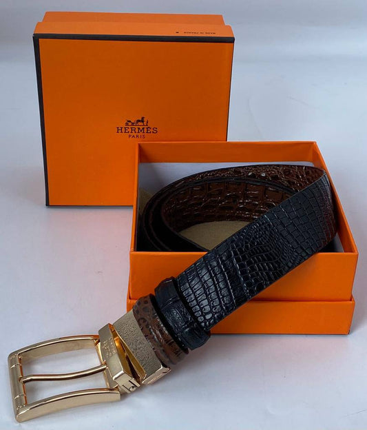 Hermes Croc Leather Belt