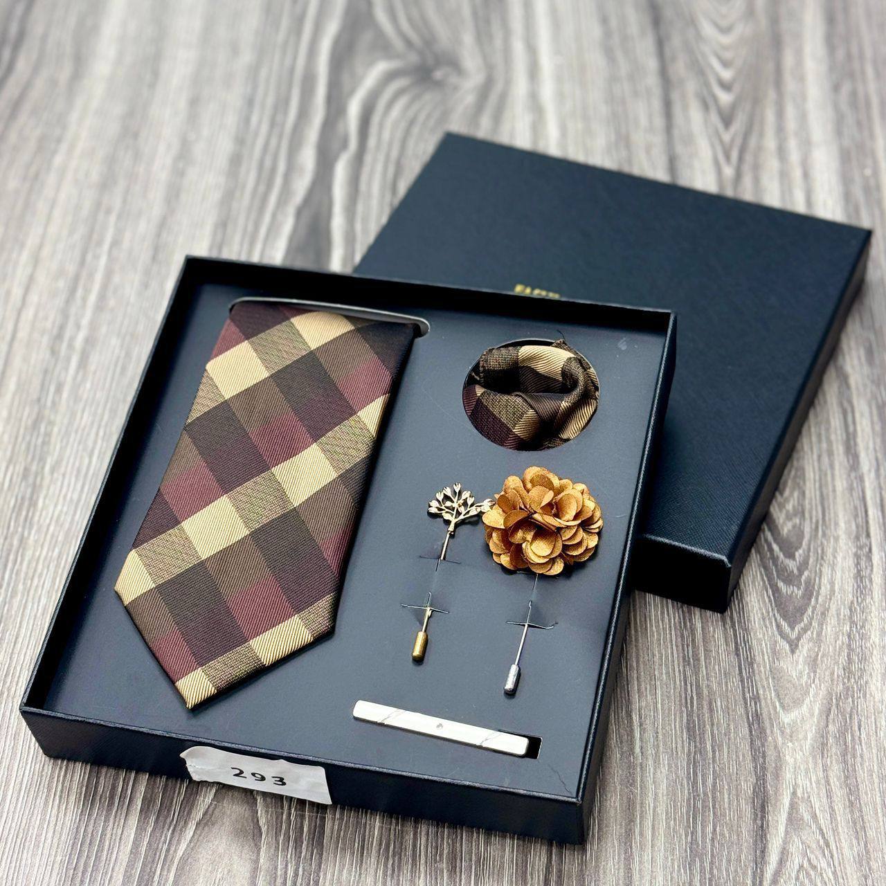 Premium Men’s Accessories Gift Set (Burgundy & Gold CA-1)
