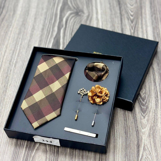 Premium Men’s Accessories Gift Set (Burgundy & Gold CA-1)