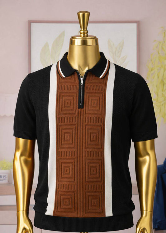 Retro Geometric Knitted Club Tee - Standard (AC-P)