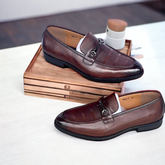 Stylish Pattern Executive Shoes (Coffee)