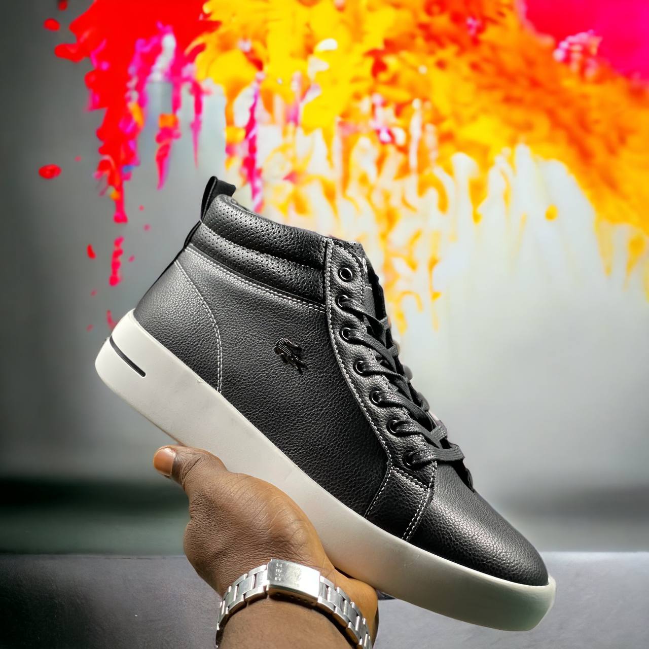 Lacoste Laced-Up Boots (Black)