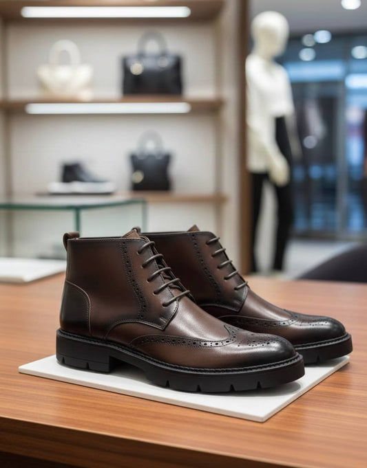 The Heritage Wingtip Brogue Boot (Coffee Leather RTM-4)