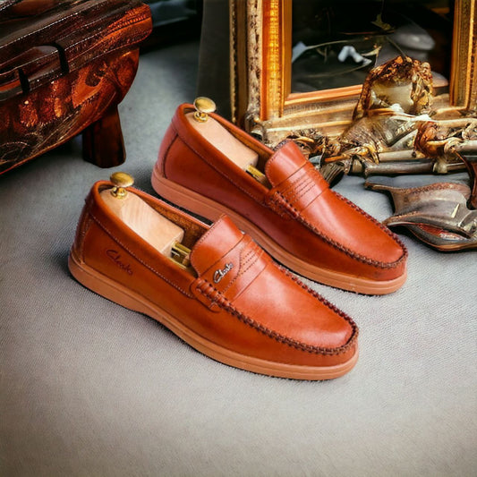 Brown Leather Loafers with Gumsole (Elegant)