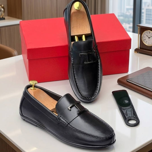 Luxe Black Leather Loafers
