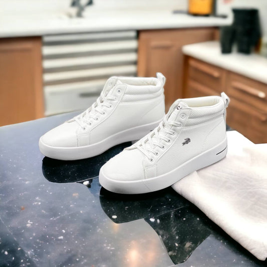 Lacoste Lace-Up Boots (All White)