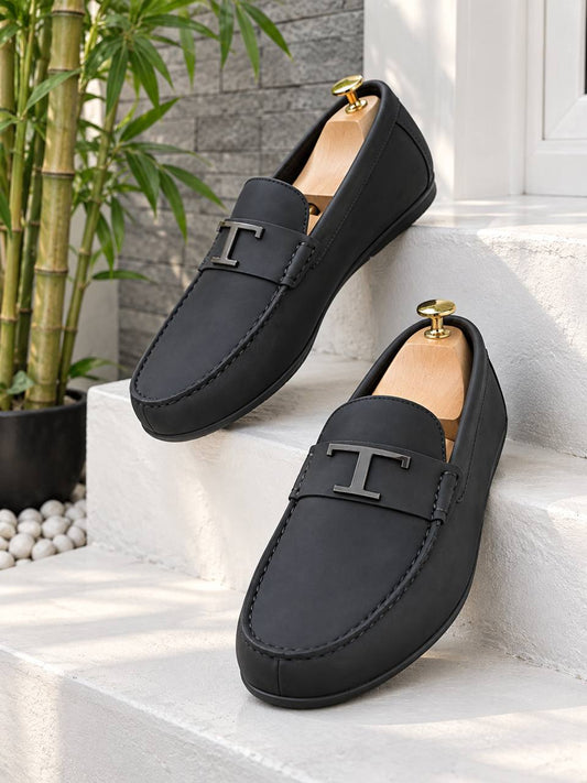 TODs Black Suede Loafers