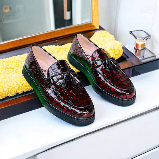 Premium Leather Red Bottoms (Maroon)