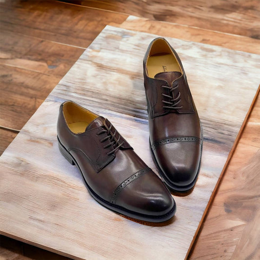 Brogued CapToe Oxfords (Coffee)
