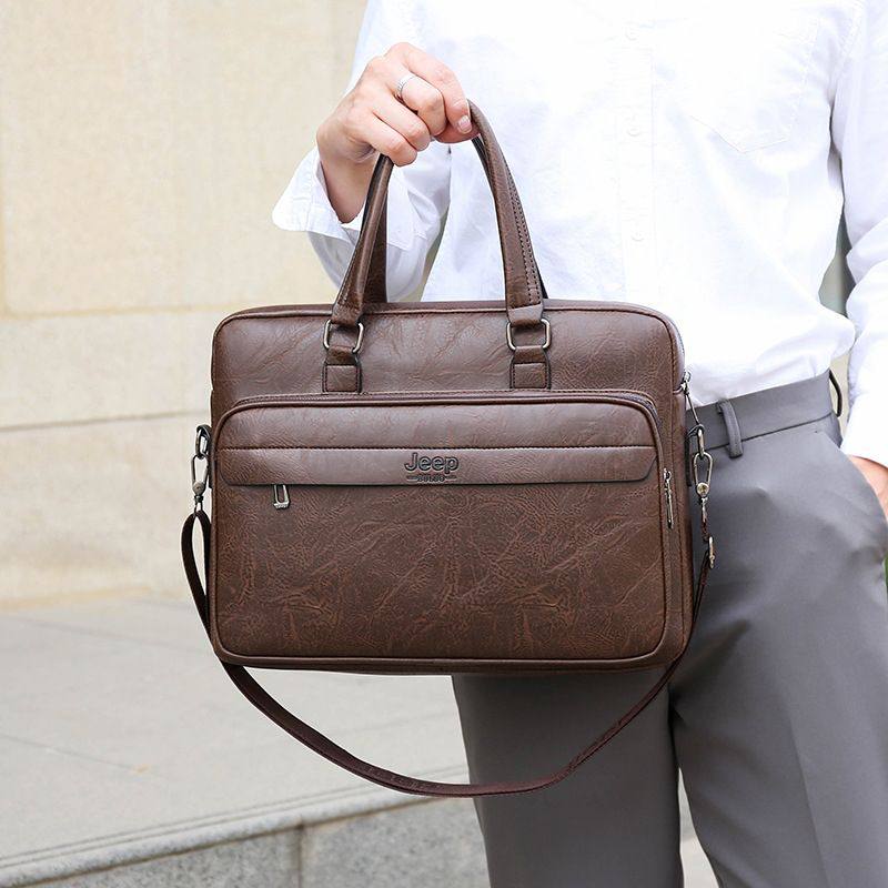 Men Leather Office Bag (Brown)